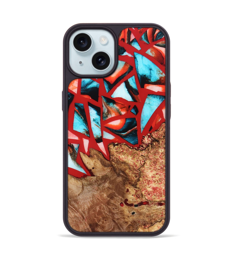 iPhone 15 Wood Phone Case - Suellen (Stained Glass, 821803)