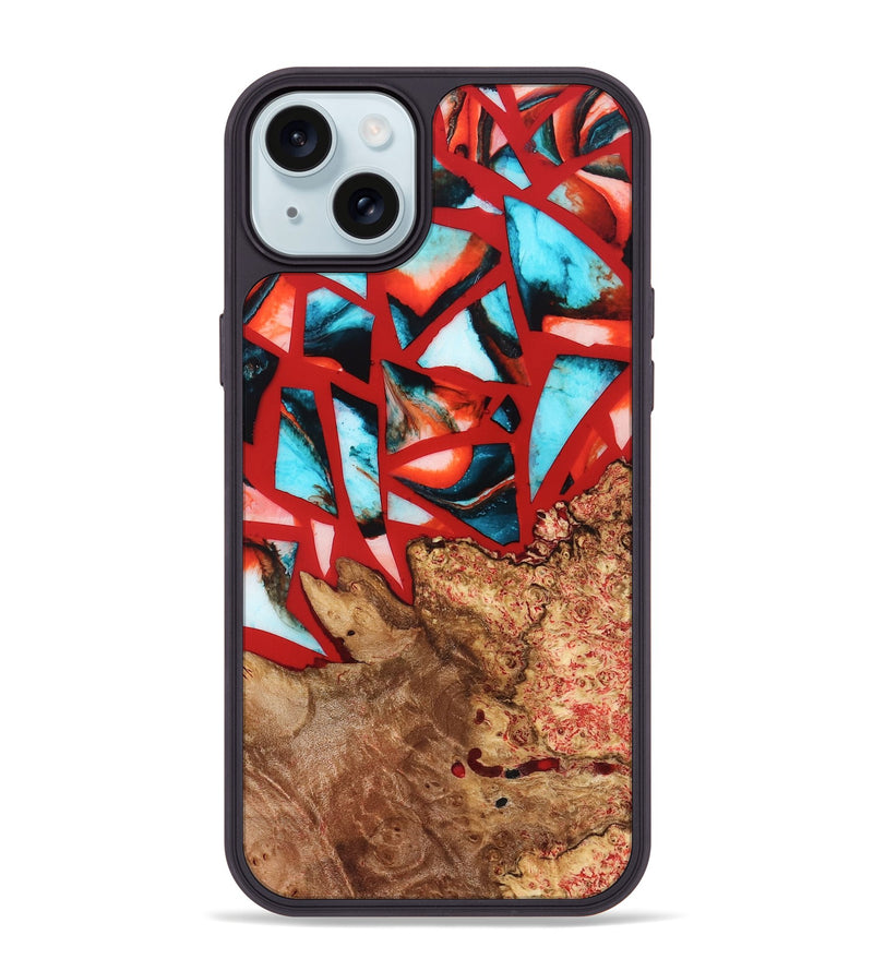 iPhone 15 Plus Wood Phone Case - Suellen (Stained Glass, 821803)