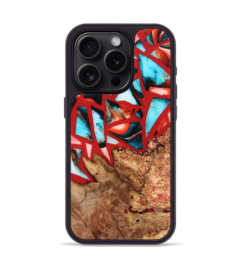 iPhone 15 Pro Wood Phone Case - Suellen (Stained Glass, 821803)