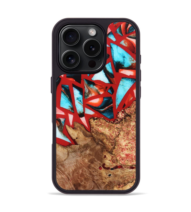 iPhone 16 Pro Wood Phone Case - Suellen (Stained Glass, 821803)