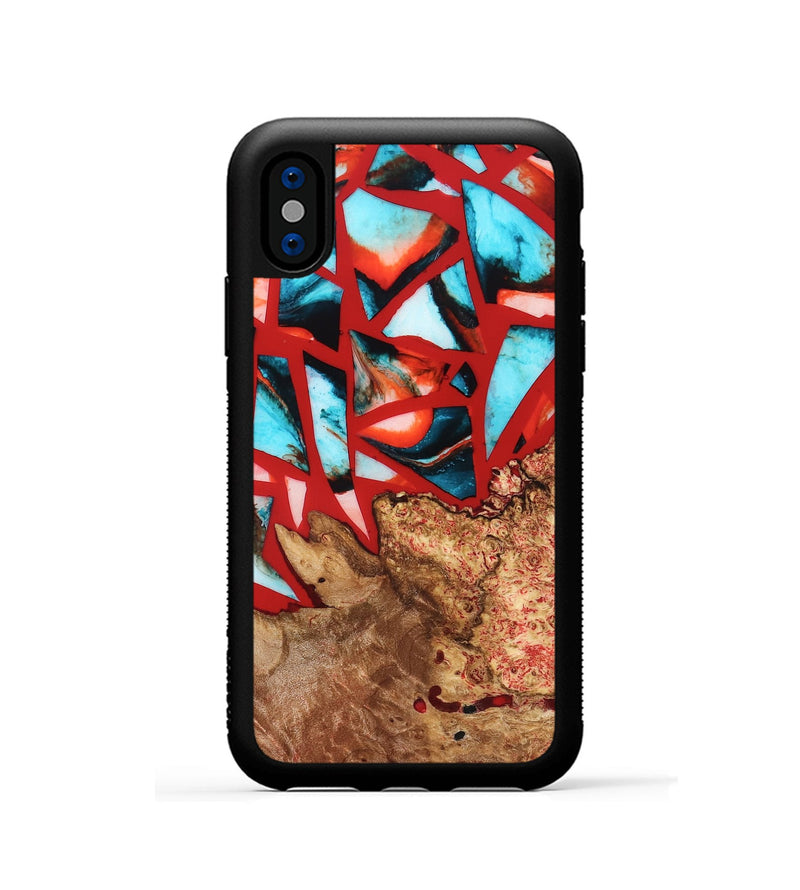 iPhone Xs Wood Phone Case - Suellen (Stained Glass, 821803)