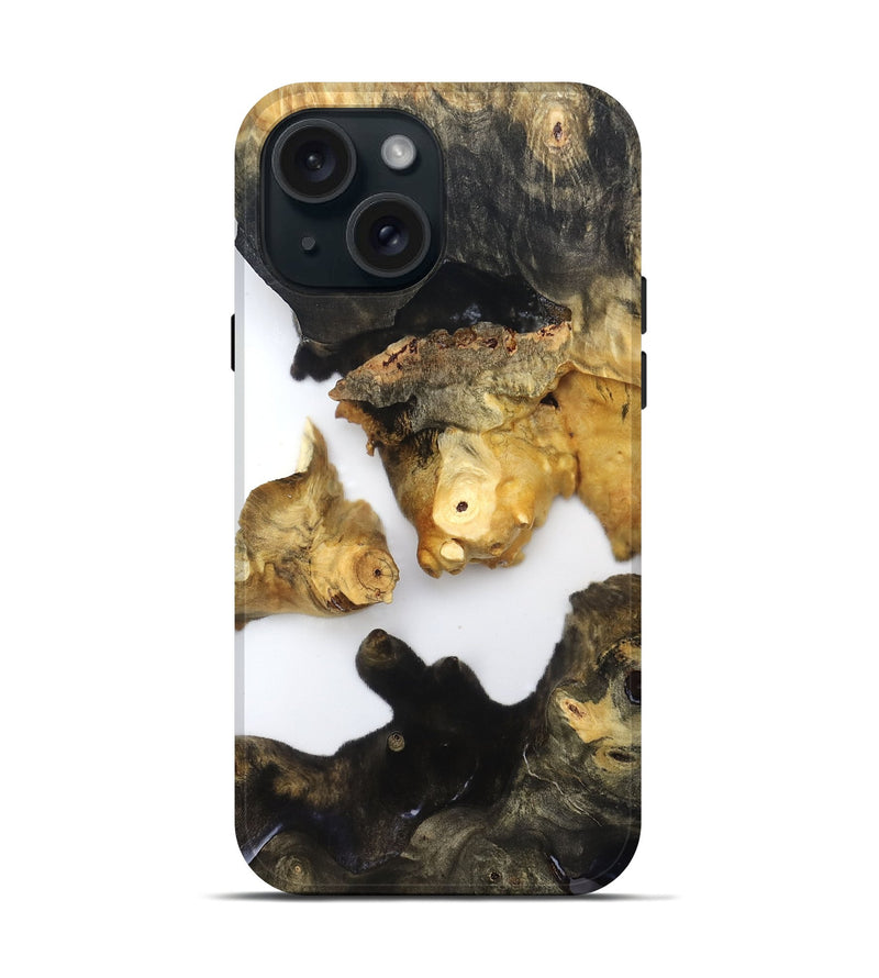 iPhone 15 Wood Live Edge Phone Case - Dionne (Clear, 821805)