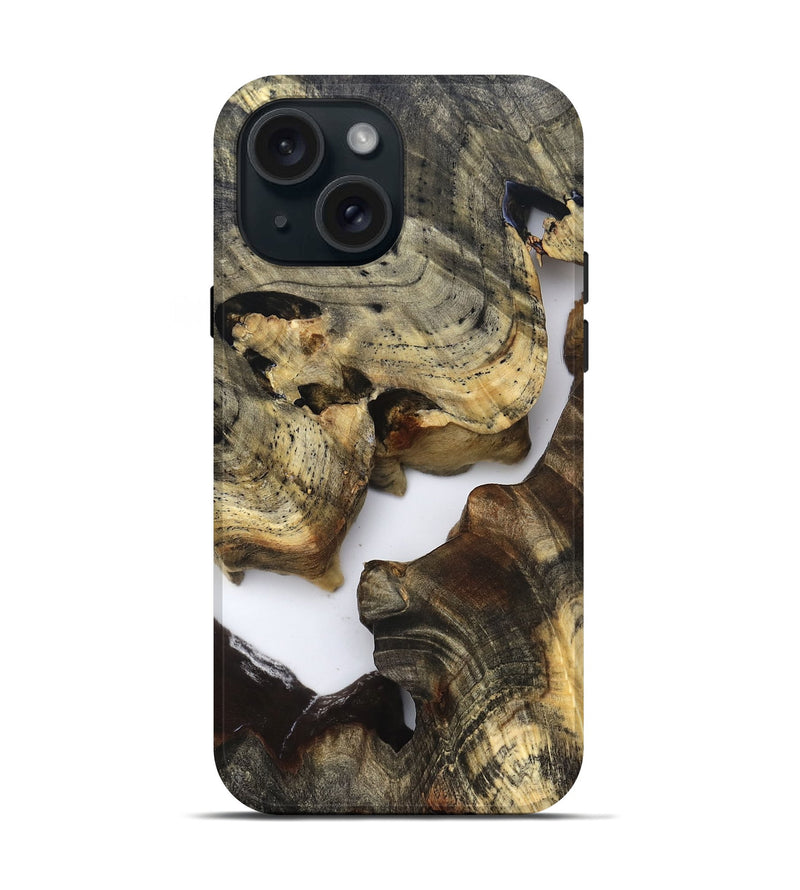 iPhone 15 Wood Live Edge Phone Case - Bridger (Clear, 821808)