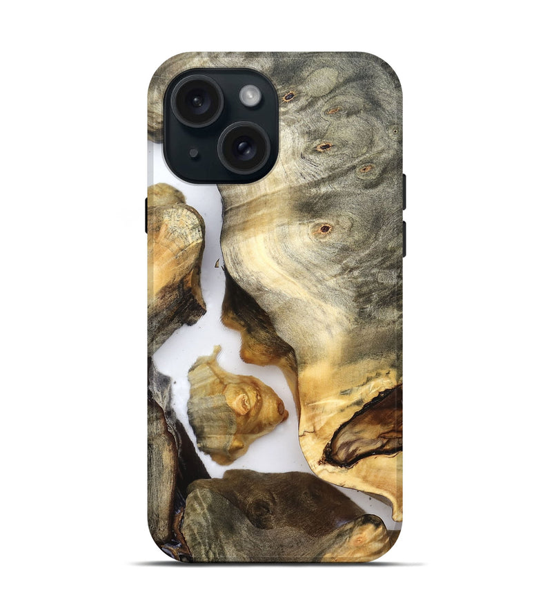 iPhone 15 Wood Live Edge Phone Case - Nikole (Clear, 821809)