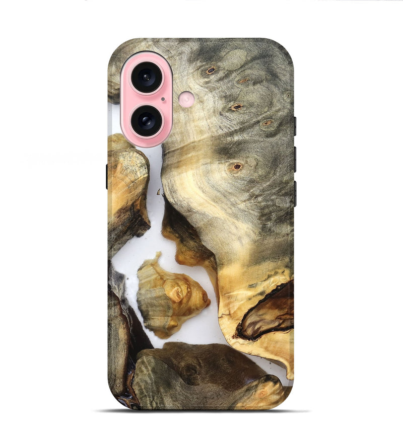 iPhone 16 Wood Live Edge Phone Case - Nikole (Clear, 821809)