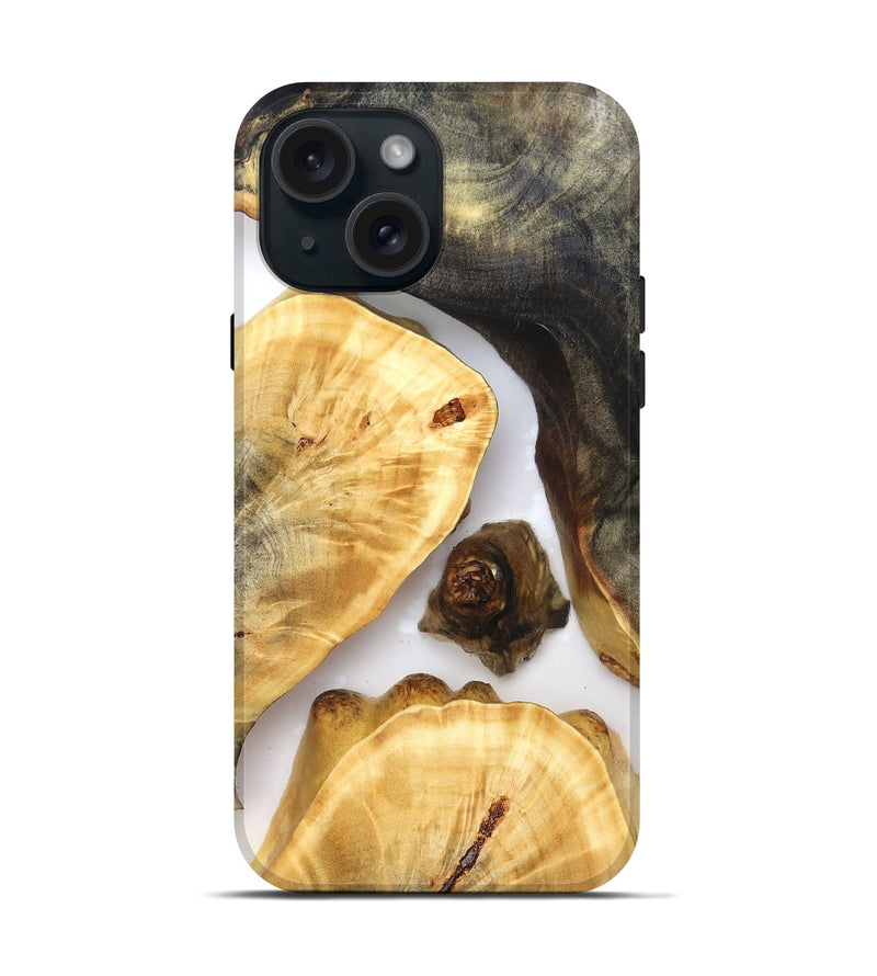 iPhone 15 Wood Live Edge Phone Case - Xyla (Clear, 821811)