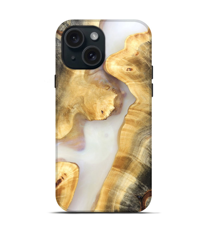iPhone 15 Wood Live Edge Phone Case - Sofia (Clear, 821812)