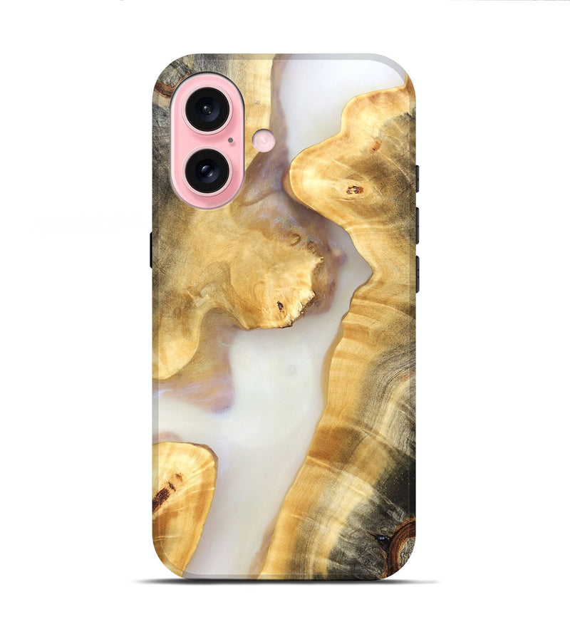 iPhone 16 Wood Live Edge Phone Case - Sofia (Clear, 821812)