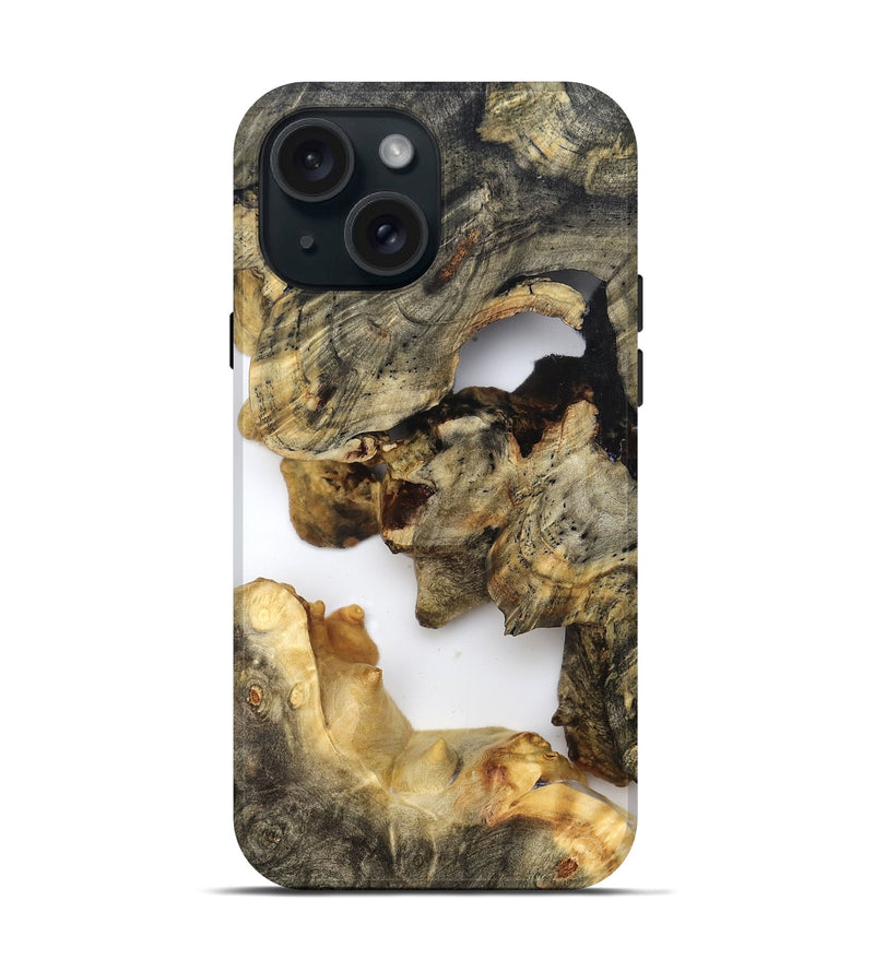 iPhone 15 Wood Live Edge Phone Case - Briella (Clear, 821813)