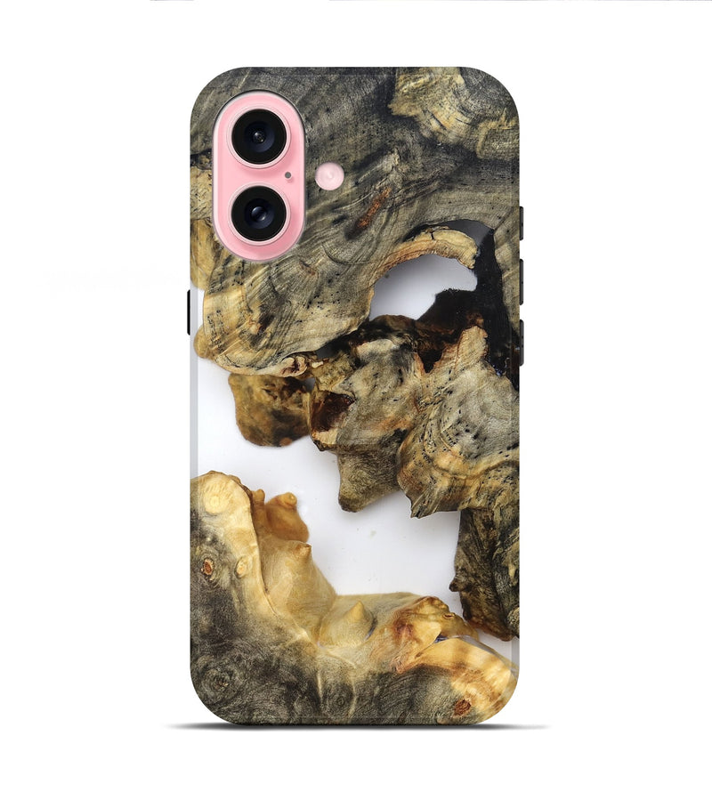iPhone 16 Wood Live Edge Phone Case - Briella (Clear, 821813)