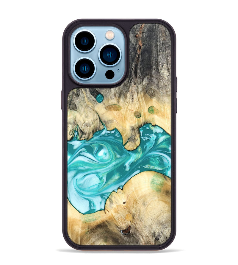 iPhone 14 Pro Max Wood Phone Case - Hilary (Green, 821818)