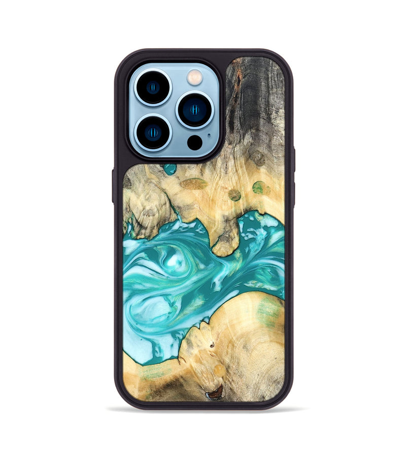 iPhone 14 Pro Wood Phone Case - Hilary (Green, 821818)