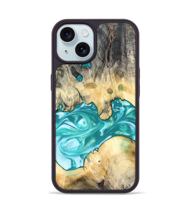 iPhone 15 Wood Phone Case - Hilary (Green, 821818)