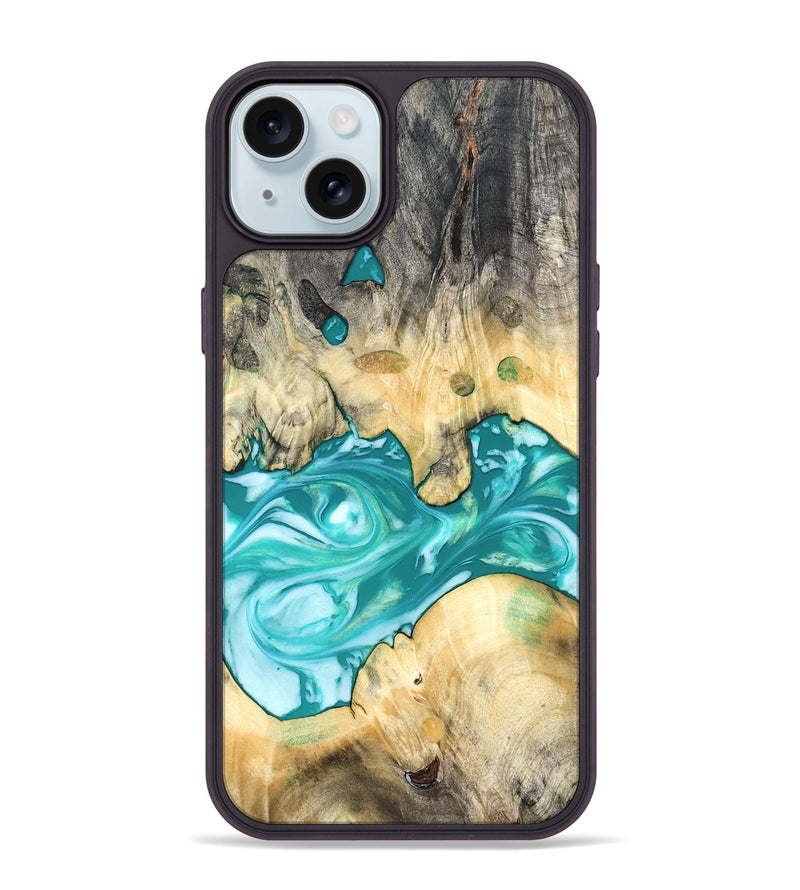 iPhone 15 Plus Wood Phone Case - Hilary (Green, 821818)