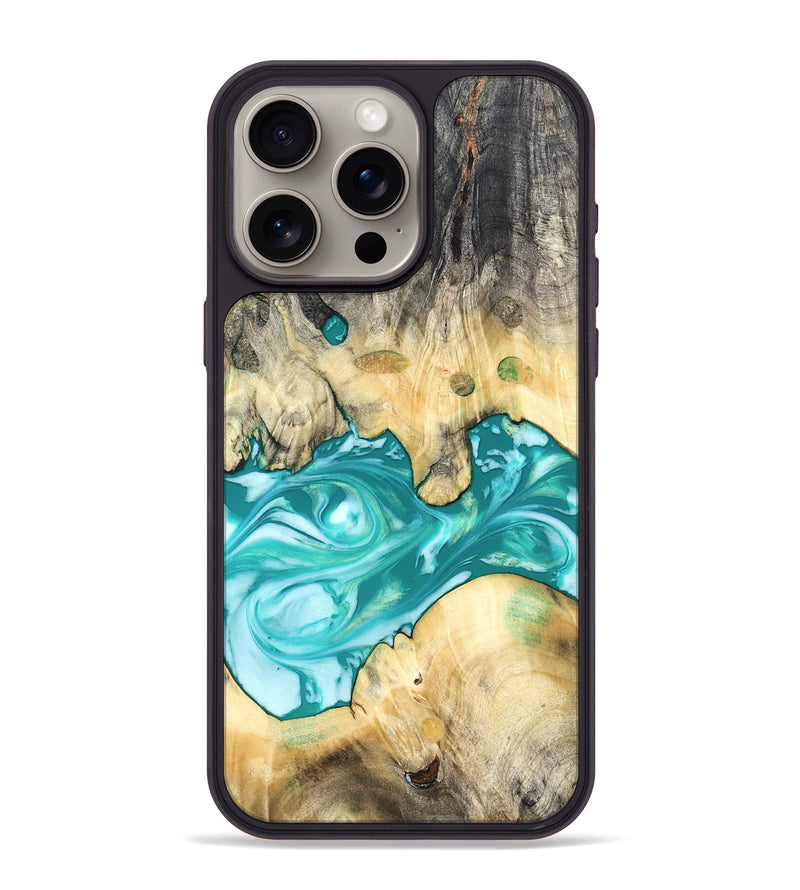 iPhone 15 Pro Max Wood Phone Case - Hilary (Green, 821818)