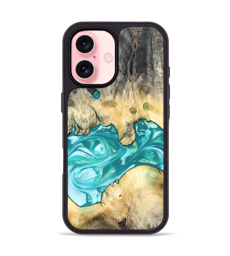 iPhone 16 Wood Phone Case - Hilary (Green, 821818)