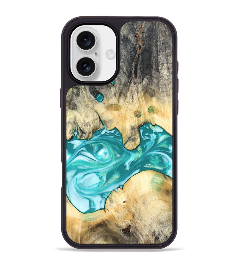 iPhone 16 Plus Wood Phone Case - Hilary (Green, 821818)