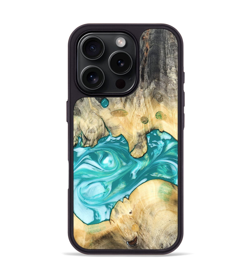 iPhone 16 Pro Wood Phone Case - Hilary (Green, 821818)