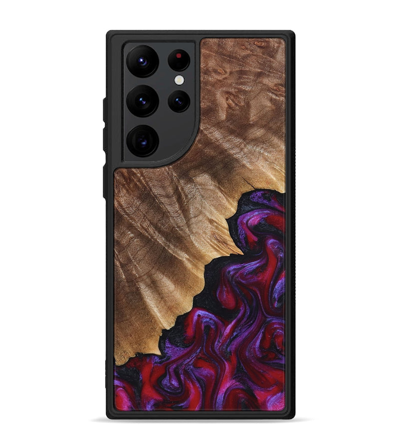 Galaxy S22 Ultra Wood Phone Case - Jordin (Red, 821823)