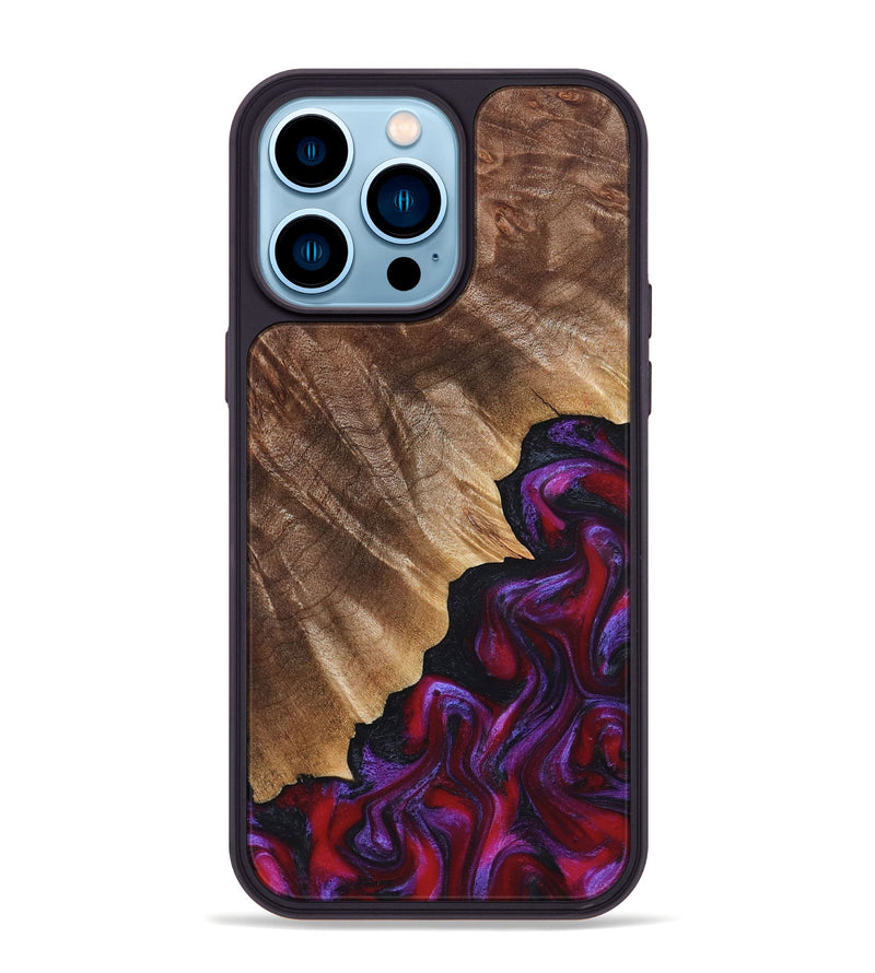 iPhone 14 Pro Max Wood Phone Case - Jordin (Red, 821823)