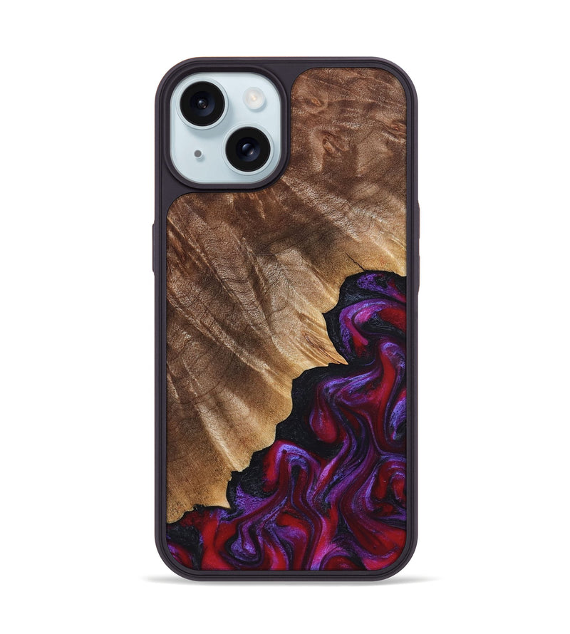 iPhone 15 Wood Phone Case - Jordin (Red, 821823)