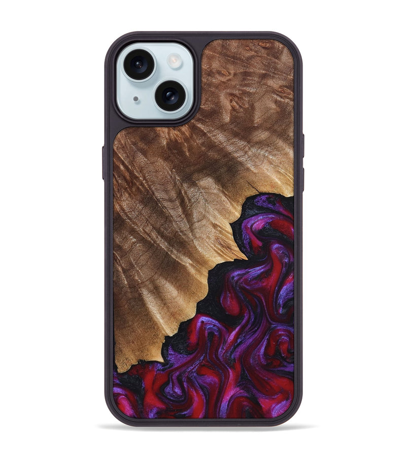 iPhone 15 Plus Wood Phone Case - Jordin (Red, 821823)