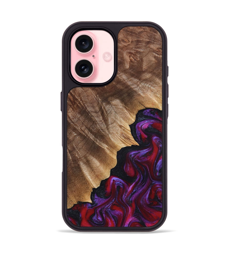 iPhone 16 Wood Phone Case - Jordin (Red, 821823)