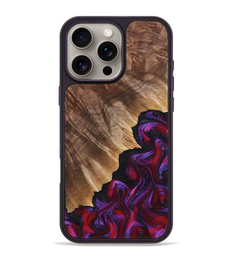 iPhone 16 Pro Max Wood Phone Case - Jordin (Red, 821823)