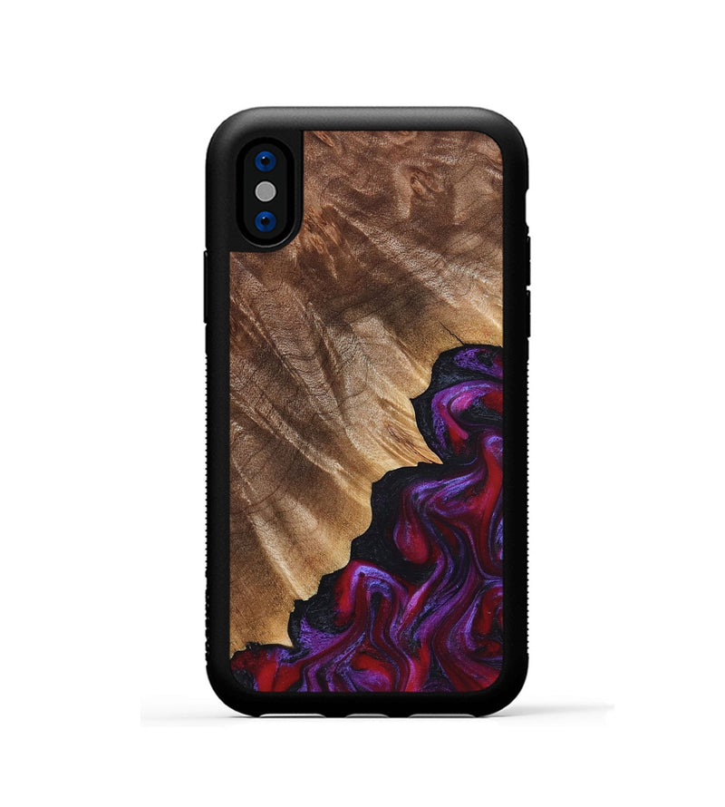 iPhone Xs Wood Phone Case - Jordin (Red, 821823)