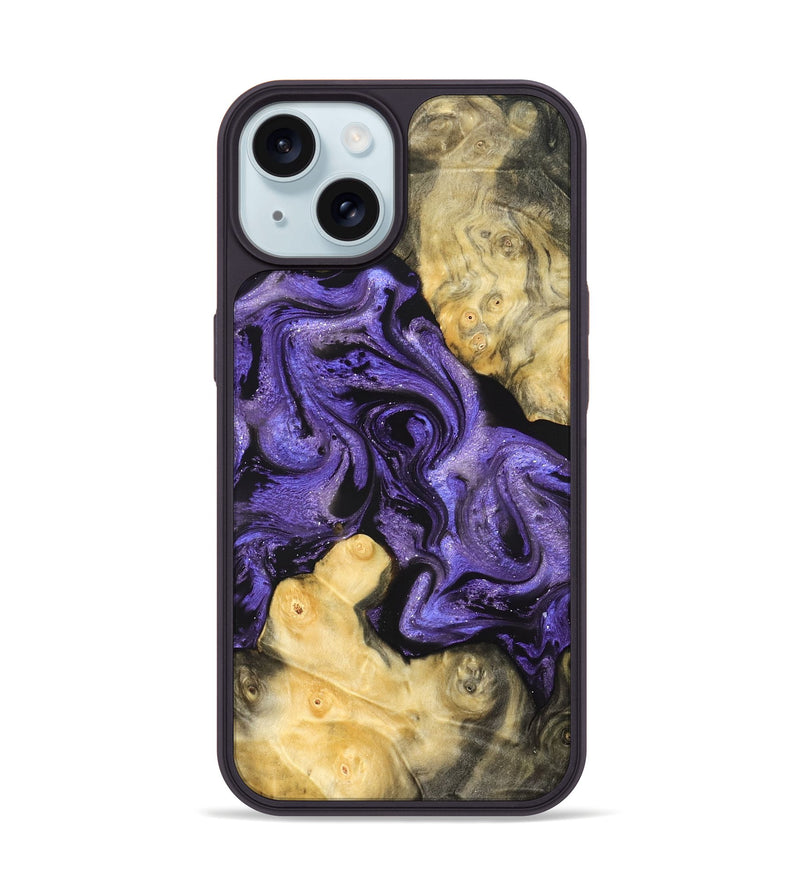 iPhone 15 Wood Phone Case - Analia (Purple, 821828)