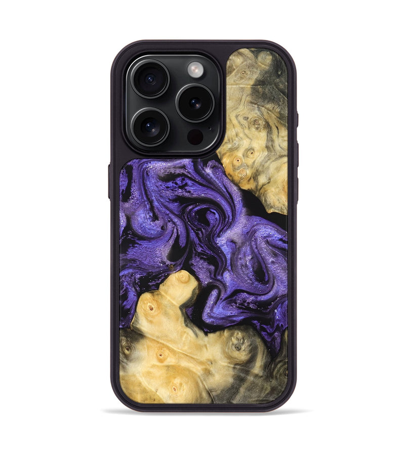 iPhone 15 Pro Wood Phone Case - Analia (Purple, 821828)