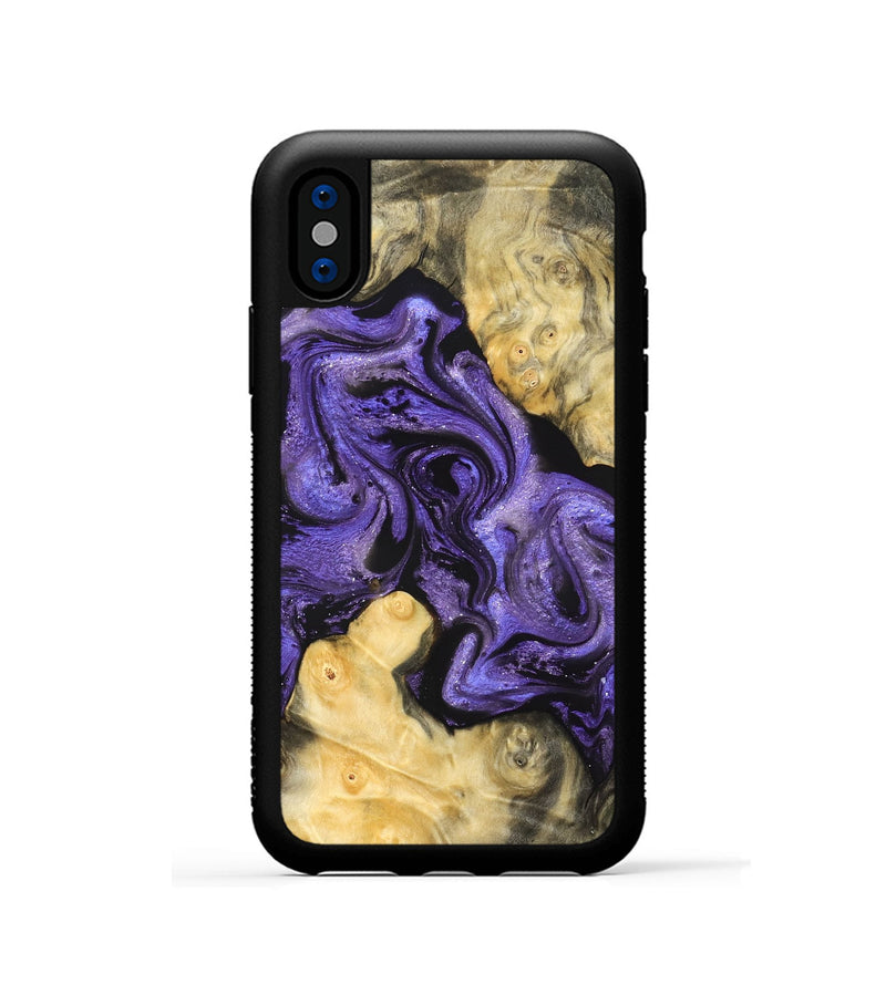 iPhone Xs Wood Phone Case - Analia (Purple, 821828)