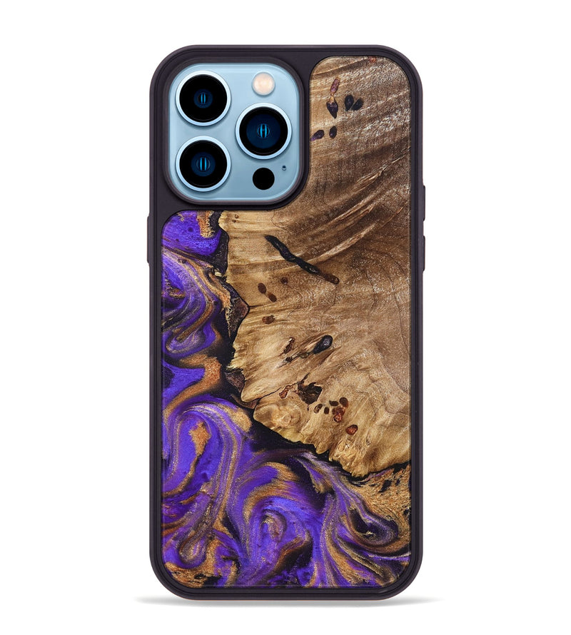 iPhone 14 Pro Max Wood Phone Case - Polly (Purple, 821829)