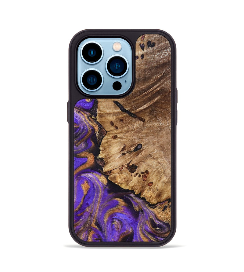 iPhone 14 Pro Wood Phone Case - Polly (Purple, 821829)