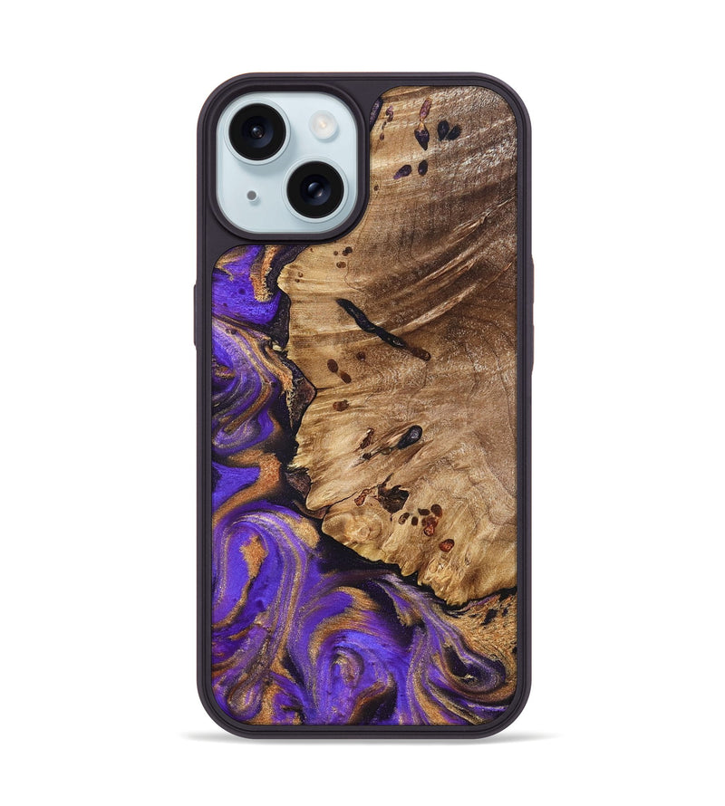 iPhone 15 Wood Phone Case - Polly (Purple, 821829)