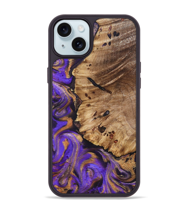 iPhone 15 Plus Wood Phone Case - Polly (Purple, 821829)