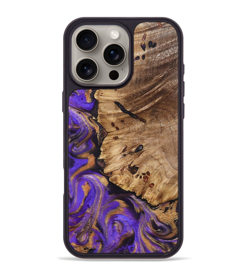 iPhone 16 Pro Max Wood Phone Case - Polly (Purple, 821829)