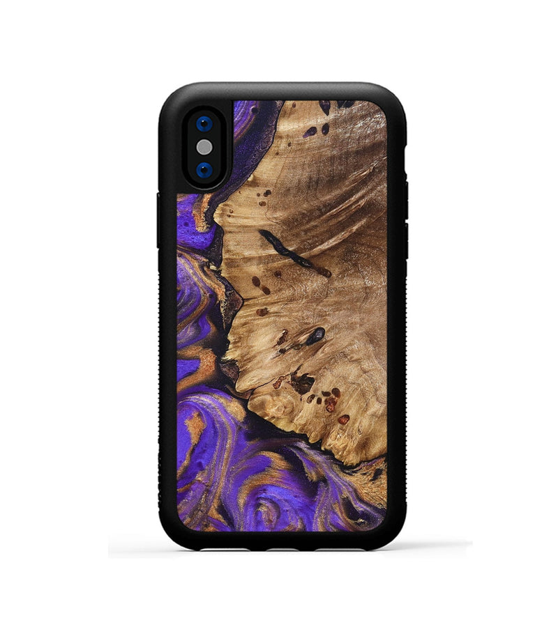 iPhone Xs Wood Phone Case - Polly (Purple, 821829)