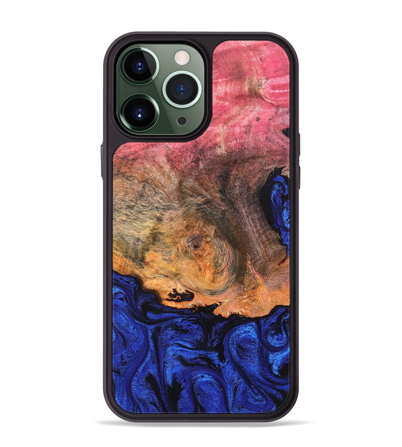 iPhone 13 Pro Max Wood Phone Case - Aliza (Blue, 821847)