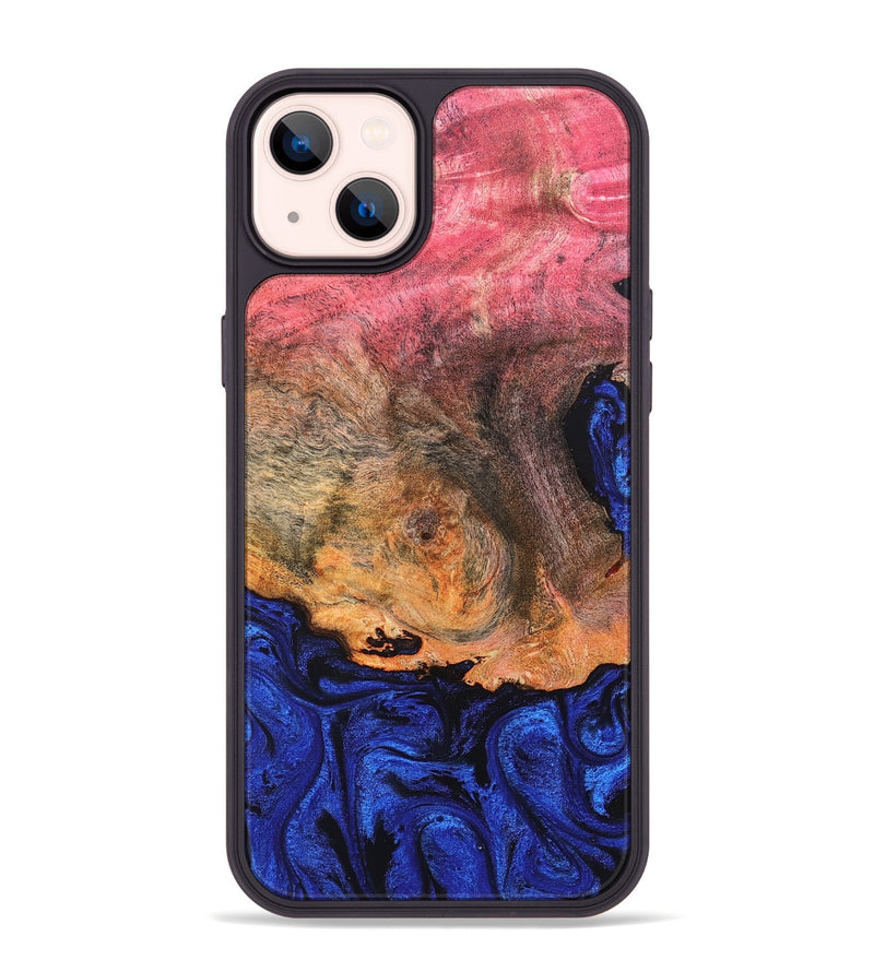 iPhone 14 Plus Wood Phone Case - Aliza (Blue, 821847)