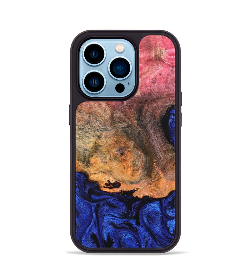 iPhone 14 Pro Wood Phone Case - Aliza (Blue, 821847)