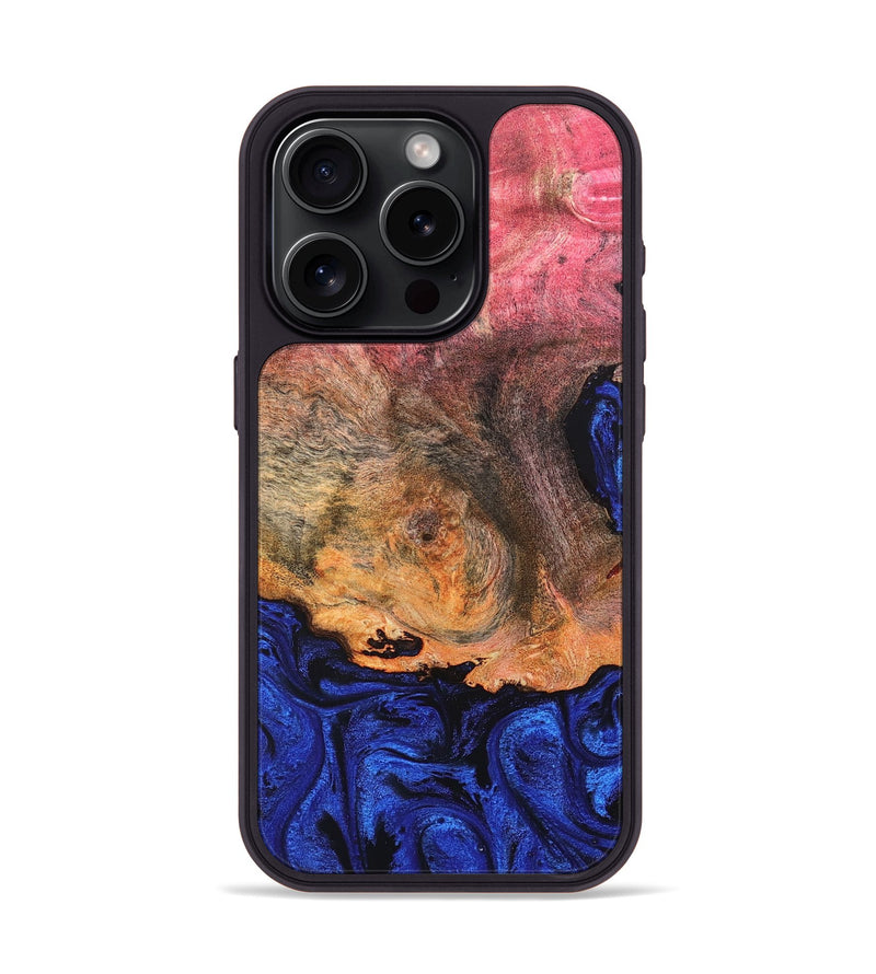 iPhone 15 Pro Wood Phone Case - Aliza (Blue, 821847)