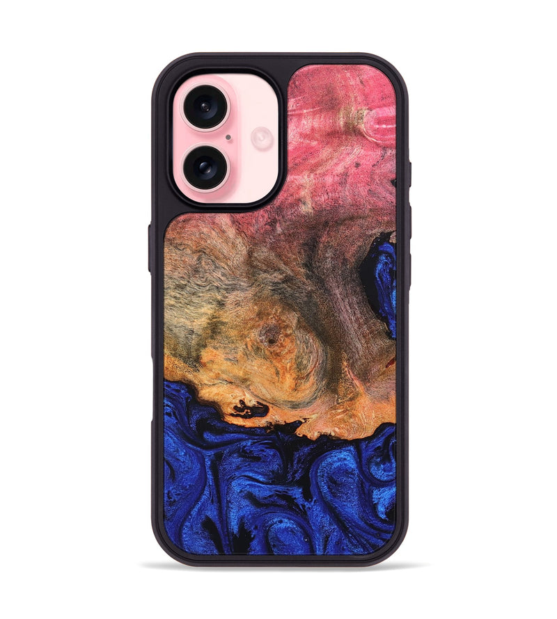 iPhone 16 Wood Phone Case - Aliza (Blue, 821847)