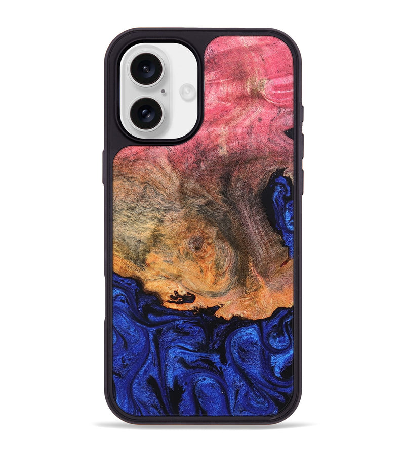 iPhone 16 Plus Wood Phone Case - Aliza (Blue, 821847)