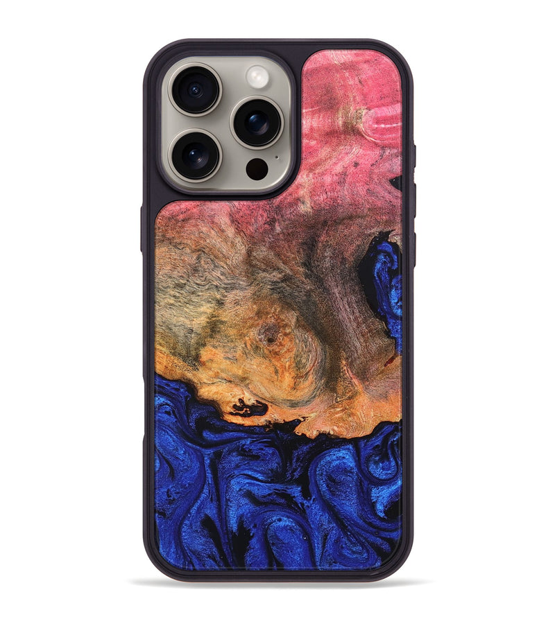 iPhone 16 Pro Max Wood Phone Case - Aliza (Blue, 821847)