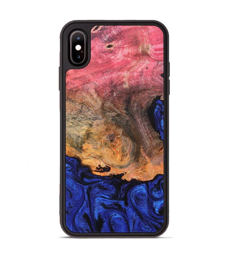 iPhone Xs Max Wood Phone Case - Aliza (Blue, 821847)