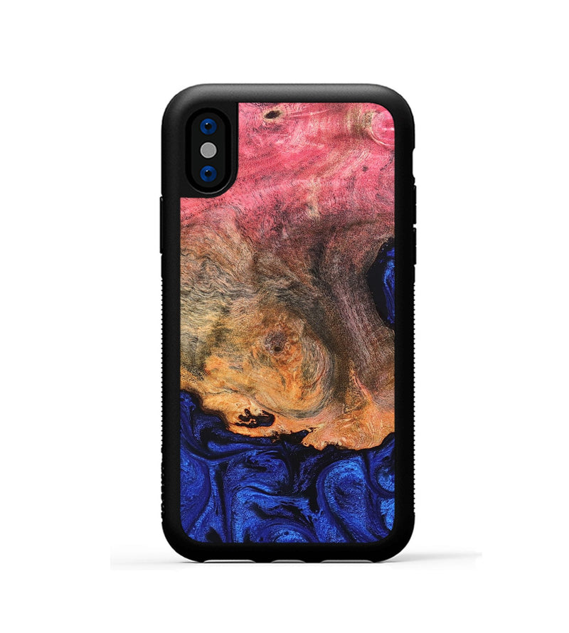 iPhone Xs Wood Phone Case - Aliza (Blue, 821847)