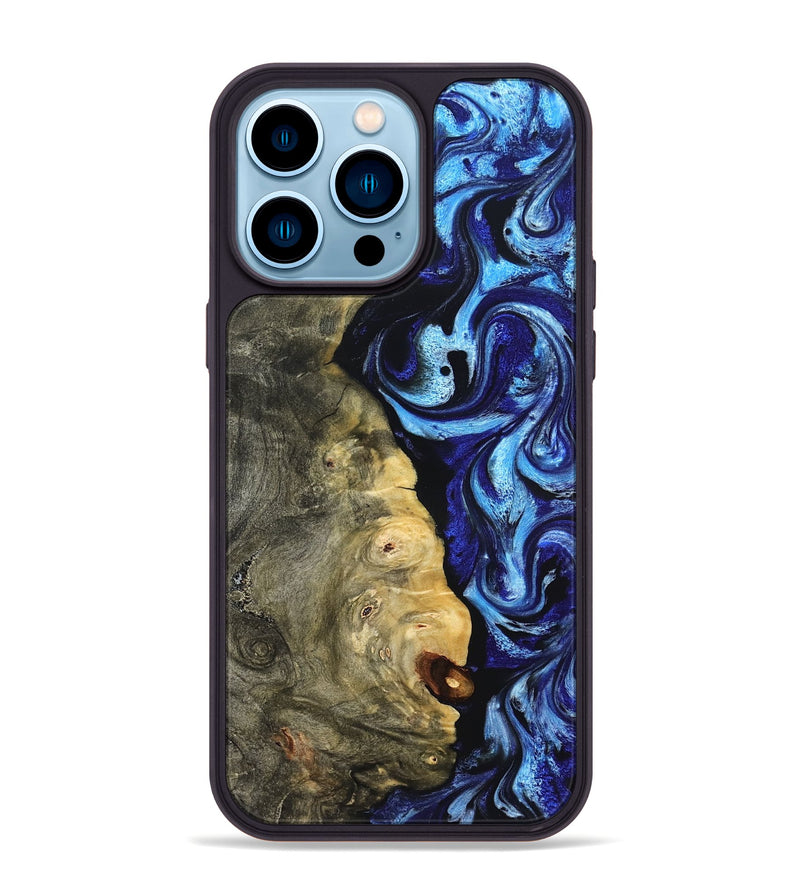 iPhone 14 Pro Max Wood Phone Case - Verda (Blue, 821849)