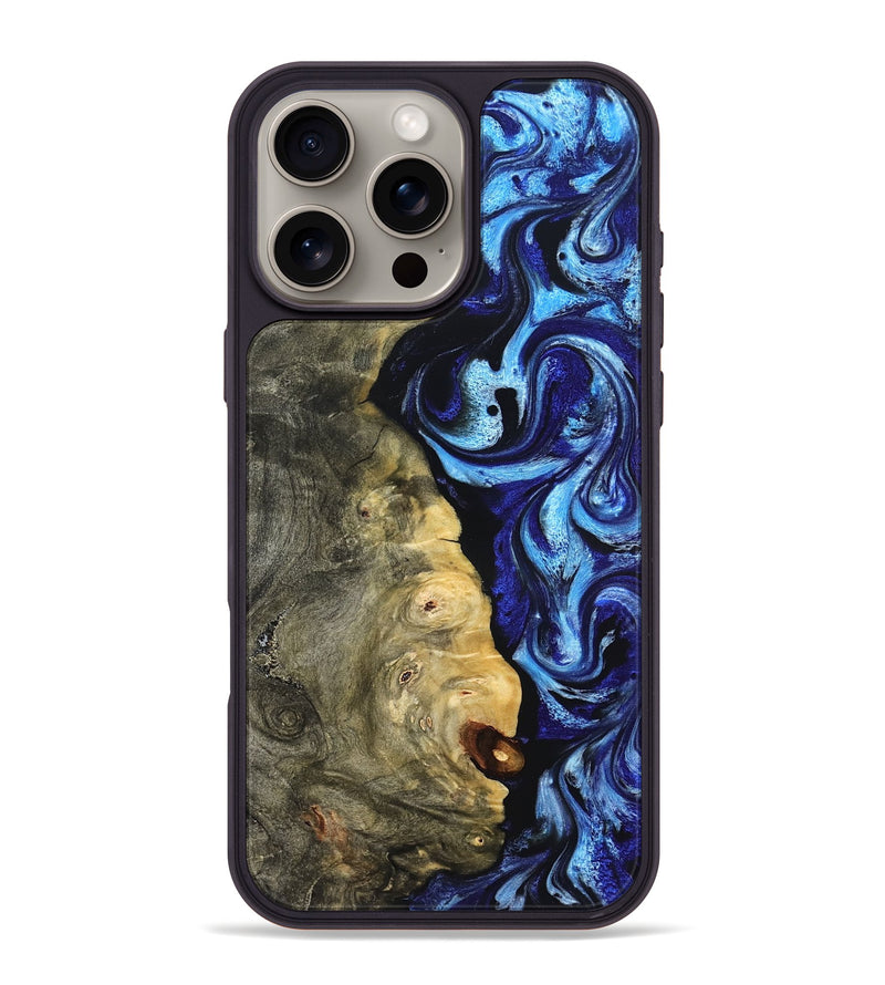 iPhone 16 Pro Max Wood Phone Case - Verda (Blue, 821849)
