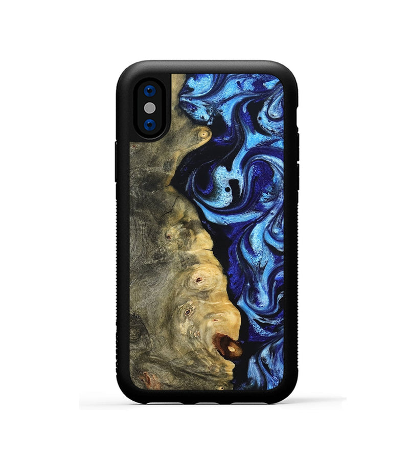 iPhone Xs Wood Phone Case - Verda (Blue, 821849)